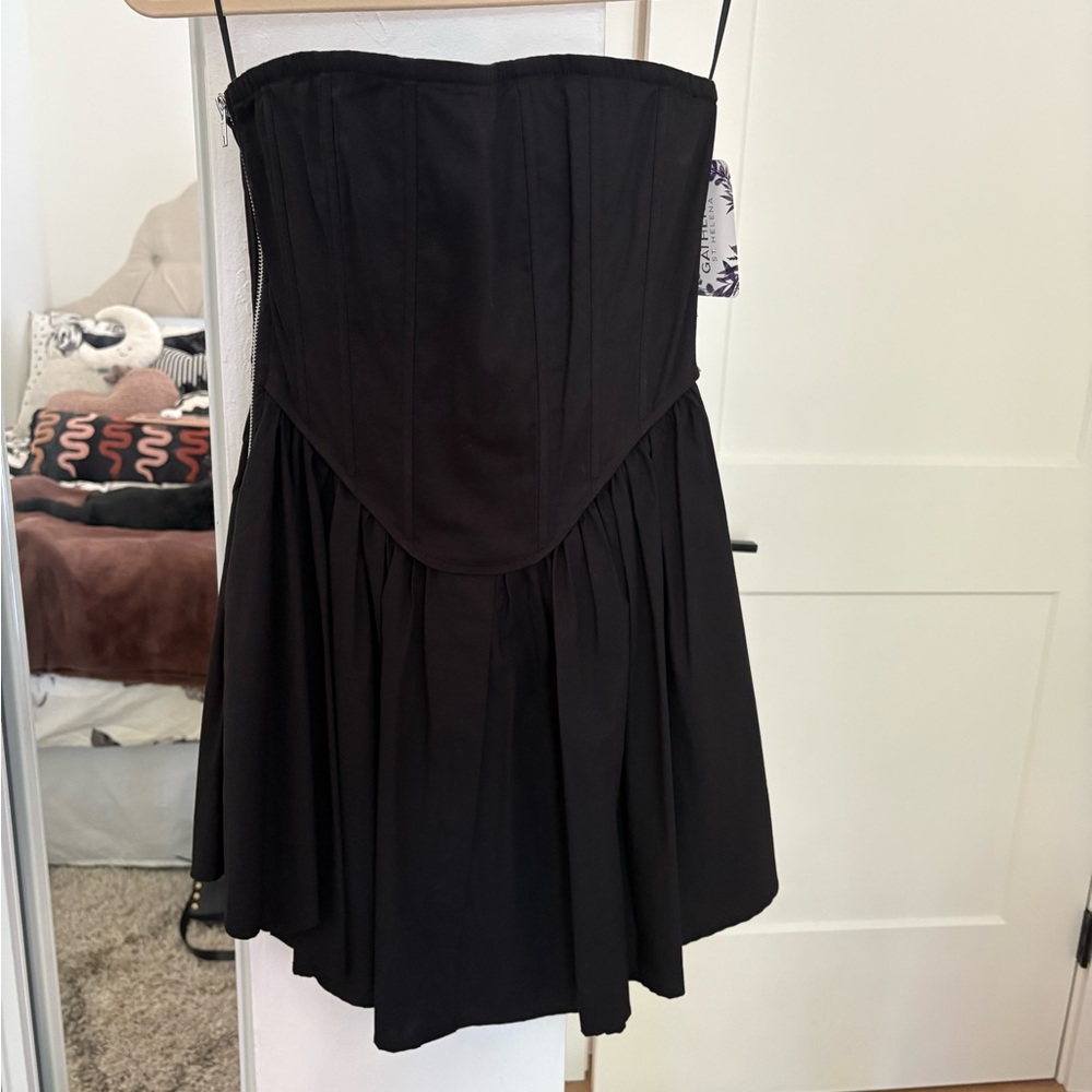 LAST CHANCE Drop waist Corset Black Strapless Dress